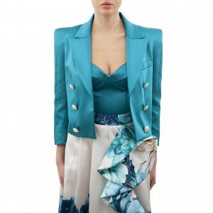 Giacca S0792B donna BABYLON Petrolio