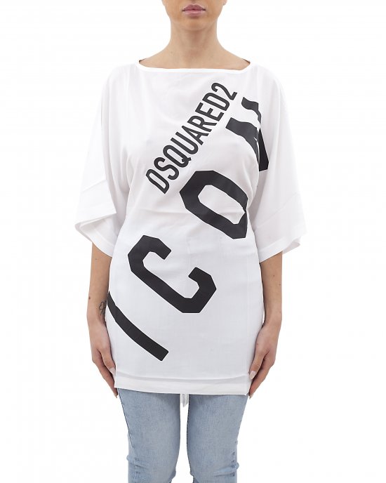 Maxi t-shirt D6A253490 donna DSQUARED Bianco Maxi t-shirt D6A253490 donna DSQUARED Bianco