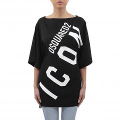 Maxi t-shirt D6A253490 donna DSQUARED Nero