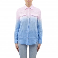 Camicia Amaya Tex Linen Gradient 2332 donna MC2 SAINT BARTH Rosa-Celeste