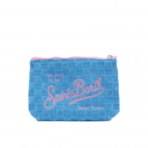 Pochette Aline Sponge Terry Embossed Check 3221 MC2 SAINT BARTH Turchese