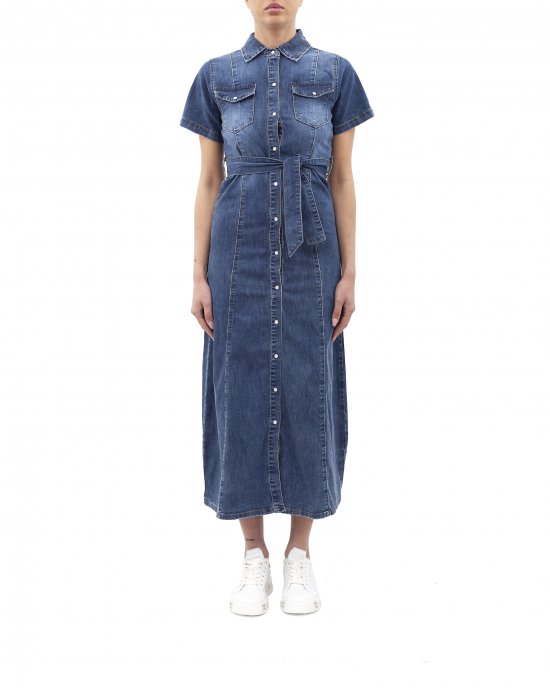 Abito WW28659 donna WHITE WISE Blu denim Abito WW28659 donna WHITE WISE Blu denim