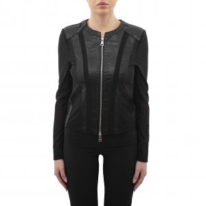 Giacca in pelle WW28200 WHITE WISE donna Nero