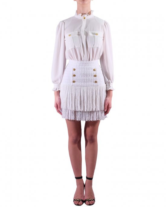 Abito ELISABETTA FRANCHI AB14813E2 Bianco Abito ELISABETTA FRANCHI AB14813E2 Bianco