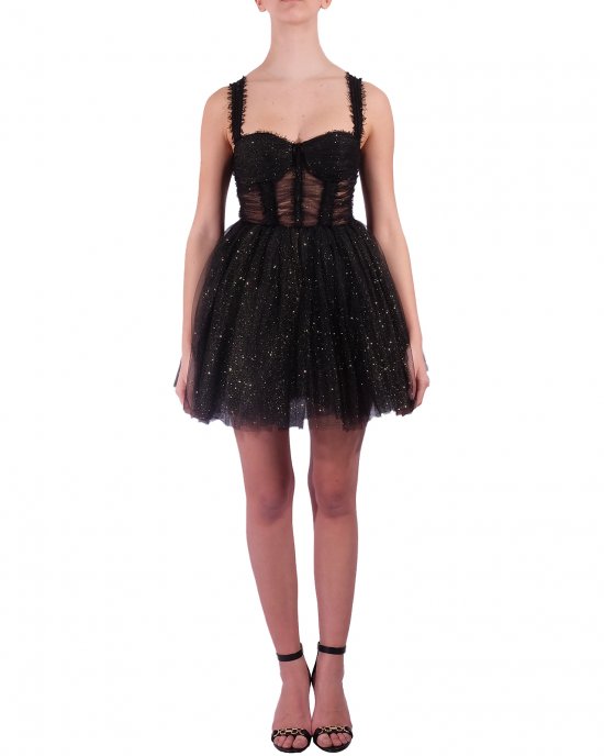 Abito Elisabetta Franchi donna AB06713E2, ti ta unita in lurex, gonnellina a palloncino, scollo a cuore con coppe, chiusura sul retro con zip invisibile. Nero Abito Elisabetta Franchi donna AB06713E2, ti ta unita in lurex, gonnellina a palloncino, scollo a cuore con coppe, chiusura sul retro con zip invisibile. Nero
