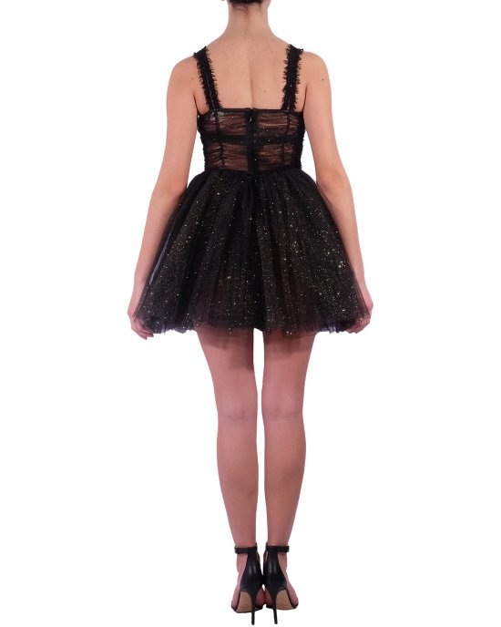 Abito Elisabetta Franchi donna AB06713E2, ti ta unita in lurex, gonnellina a palloncino, scollo a cuore con coppe, chiusura sul retro con zip invisibile. Nero Abito Elisabetta Franchi donna AB06713E2, ti ta unita in lurex, gonnellina a palloncino, scollo a cuore con coppe, chiusura sul retro con zip invisibile. Nero