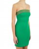 Abito Pinko donna, tubino, scollo a fascia, con strass, corto, chiusura con zip sul retro. Verde Abito Pinko donna, tubino, scollo a fascia, con strass, corto, chiusura con zip sul retro. Verde