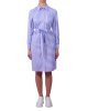Abito Kocca donna , con stampa linee verticali e orizzontali , cintura in tessuto, maniche con bottoncino. Bianco Abito Kocca donna , con stampa linee verticali e orizzontali , cintura in tessuto, maniche con bottoncino. Bianco