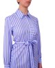 Abito Kocca donna , con stampa linee verticali e orizzontali , cintura in tessuto, maniche con bottoncino. Bianco Abito Kocca donna , con stampa linee verticali e orizzontali , cintura in tessuto, maniche con bottoncino. Bianco