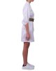 Abito Kocca donna ,modello camicia , con abbottonatura centrale nascosta, maniche a sbuffo con elastico al fondo e una cintura in paglia con fibbia tonda. Bianco Abito Kocca donna ,modello camicia , con abbottonatura centrale nascosta, maniche a sbuffo con elastico al fondo e una cintura in paglia con fibbia tonda. Bianco