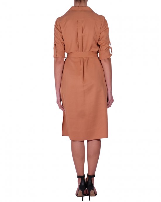 Abito camicia KOCCA donna Lisimba Cammello Abito camicia KOCCA donna Lisimba Cammello