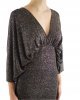 Abito Kocca donna, tipo kimono, corto, in lurex su fondo nero, chiusura sul retro con zip. Nero Abito Kocca donna, tipo kimono, corto, in lurex su fondo nero, chiusura sul retro con zip. Nero