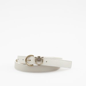 Cintura Tamboril H 2,5 Belt Vitello Bottalato 102820 donna PINKO Bianco-Oro