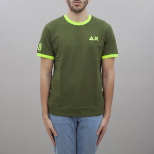 T-shirt T34125 uomo SUN68 Verde scuro