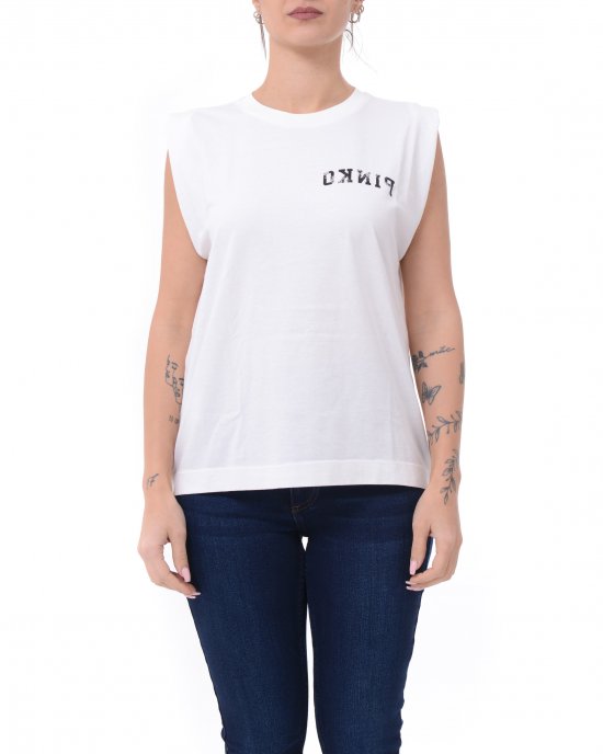 Canotta Cacao 104268 donna PINKO Bianco Canotta Cacao 104268 donna PINKO Bianco