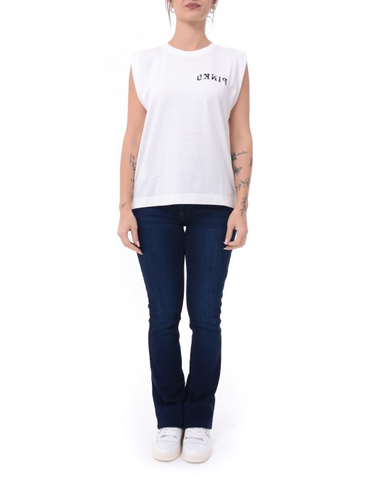 Canotta Cacao 104268 donna PINKO Bianco Canotta Cacao 104268 donna PINKO Bianco