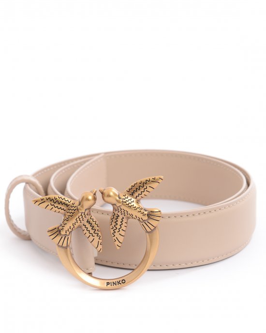 Cintura Love Berry H3 Belt Vitello Seta 100125 donna PINKO pe Beige