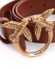 Cintura Love Berry H3 Belt Vitello Seta 100125 donna PINKO pe Marrone