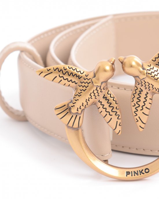 Cintura Love Berry H3 Belt Vitello Seta 100125 donna PINKO pe Beige