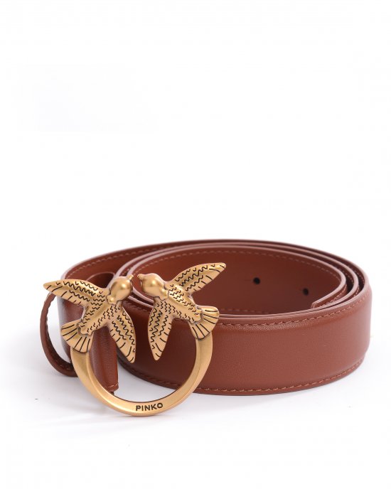 Cintura Love Berry H3 Belt Vitello Seta 100125 donna PINKO pe Marrone
