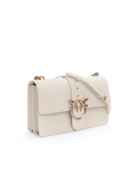 Tracolla Love One Classic Cl Vitello Seta 100053 donna PINKO pe Bianco