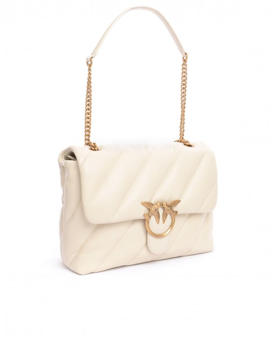 Borsa Love Puff Big Cl Sheep Nappa 100037 donna PINKO pe Bianco