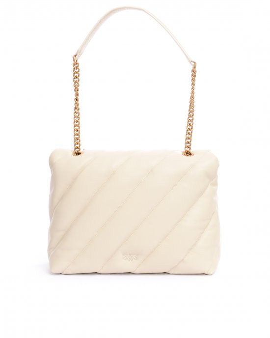 Borsa Love Puff Big Cl Sheep Nappa 100037 donna PINKO pe Bianco