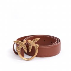 Cintura Love Berry H3 Belt Vitello Seta 100125 donna PINKO pe Marrone