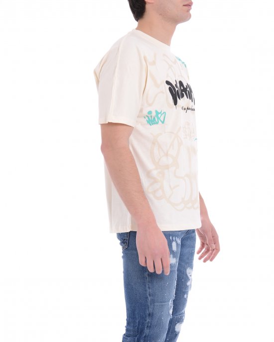 T-shirt 25EDS54897 uomo DISCLAIMER Bianco
