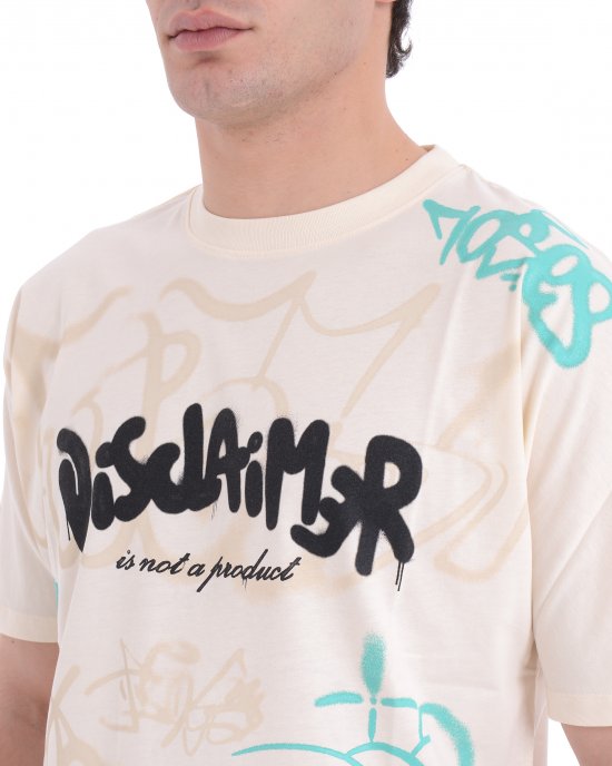 T-shirt 25EDS54897 uomo DISCLAIMER Bianco
