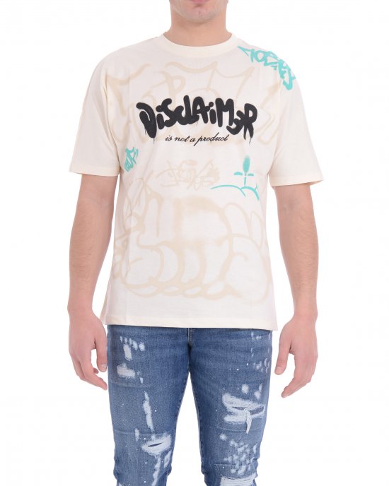 T-shirt 25EDS54897 uomo DISCLAIMER Bianco
