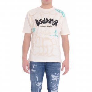 T-shirt 25EDS54897 uomo DISCLAIMER Bianco