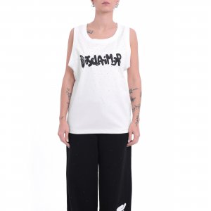 Canotta 25EDS54937 donna DISCLAIMER Bianco