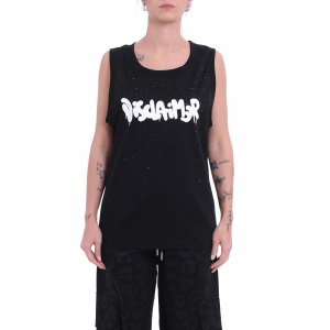 Canotta 25EDS54937 donna DISCLAIMER Nero