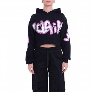 Felpa 25EDS54915 donna DISCLAIMER Nero