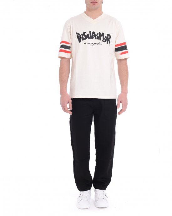 T-shirt 25EDS54889 uomo DISCLAIMER Avorio