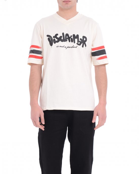 T-shirt 25EDS54889 uomo DISCLAIMER Avorio
