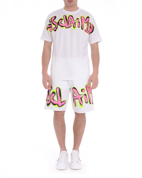 Bermuda in felpa 25EDS54816 uomo DISCLAIMER Bianco Bermuda in felpa 25EDS54816 uomo DISCLAIMER Bianco