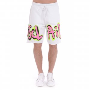Bermuda in felpa 25EDS54816 uomo DISCLAIMER Bianco