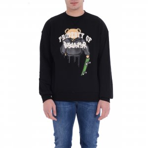 Felpa 25EDS55012 uomo DISCLAIMER Nero
