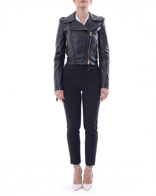 Giacca in pelle GD47Z51E2 donna ELISABETTA FRANCHI Nero