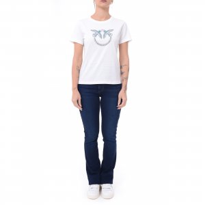T-shirt Quentin 100535 donna PINKO pe Bianco