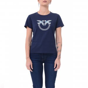 T-shirt Quentin 100535 donna PINKO pe Blu
