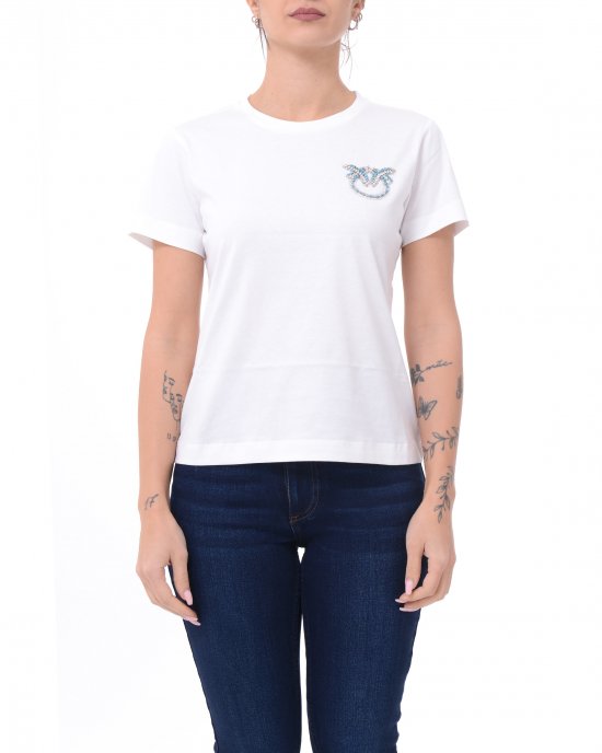 T-shirt Nambrone 103320 PINKO donna pe Bianco
