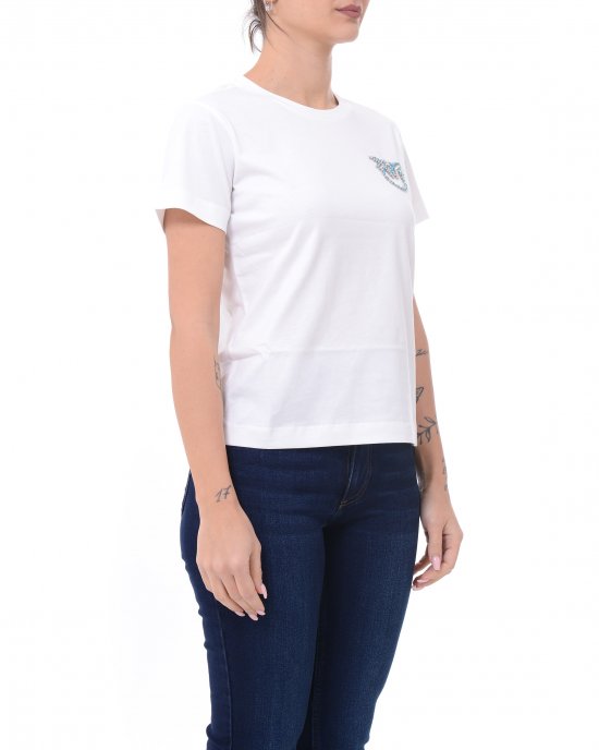T-shirt Nambrone 103320 PINKO donna pe Bianco