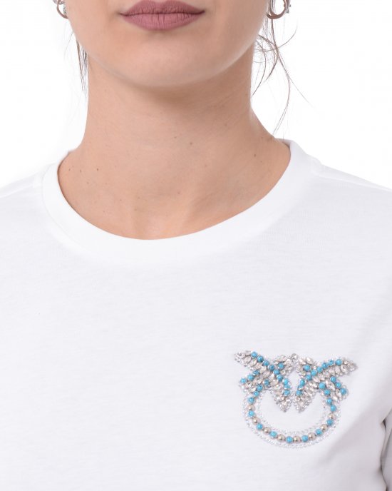 T-shirt Nambrone 103320 PINKO donna pe Bianco