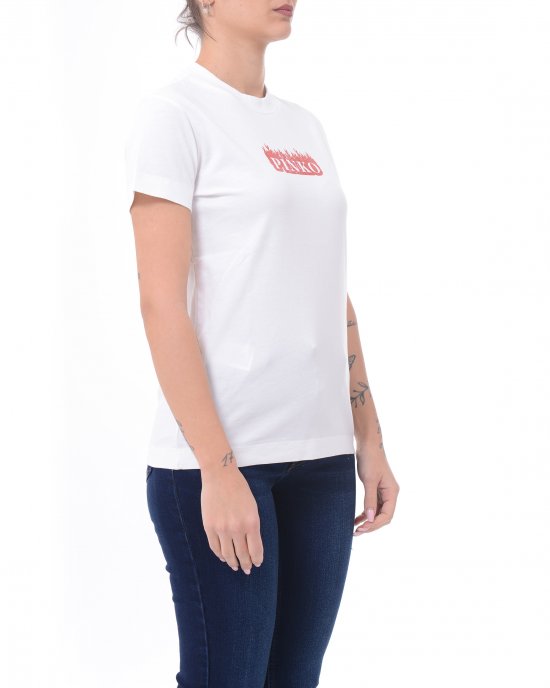 T-shirt Trapani High Trim A2D6 105050 PINKO donna Bianco T-shirt Trapani High Trim A2D6 105050 PINKO donna Bianco