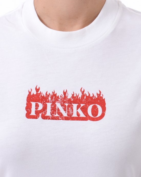 T-shirt Trapani High Trim A2D6 105050 PINKO donna Bianco T-shirt Trapani High Trim A2D6 105050 PINKO donna Bianco