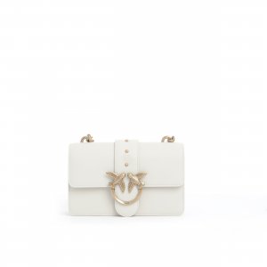 Tracolla Love One Mini Cl Vitello Seta 100059 donna PINKO pe Bianco