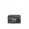 Tracolla Love One Mini Dc Sheep Nappa Chevron 100074 donna PINKO pe Nero-Oro